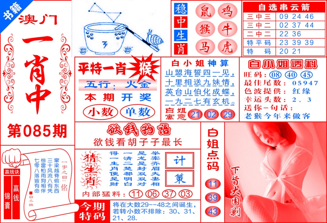 085期澳门锦囊宝典[图]